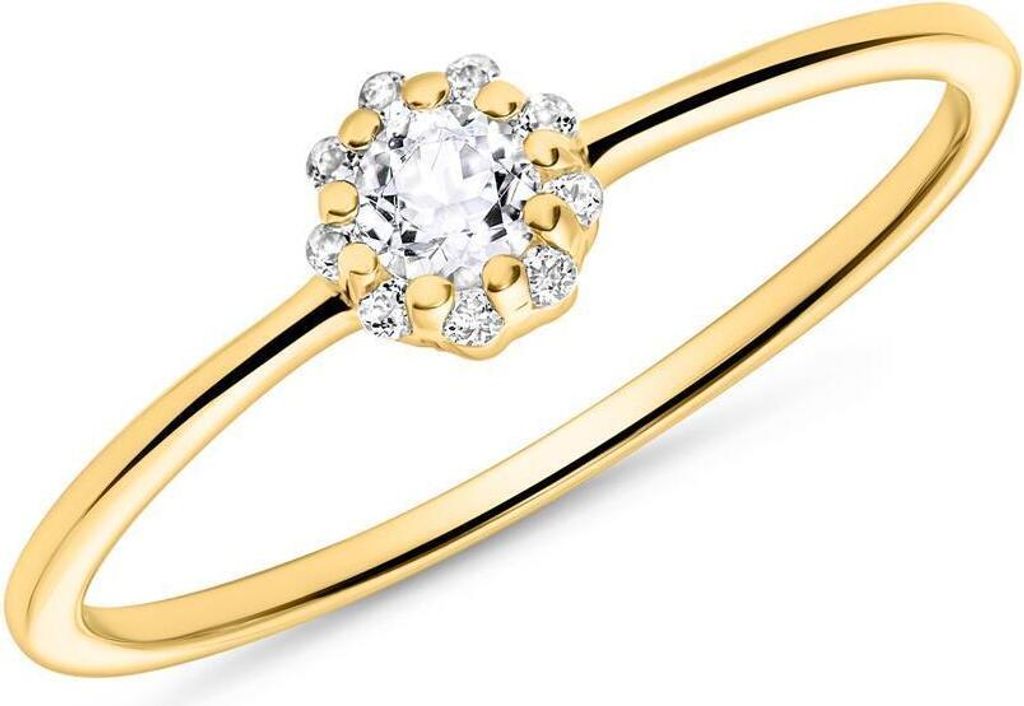 JEWLIX Ring Diamant 585er Gold DR0526-G (Größe: 48mm)