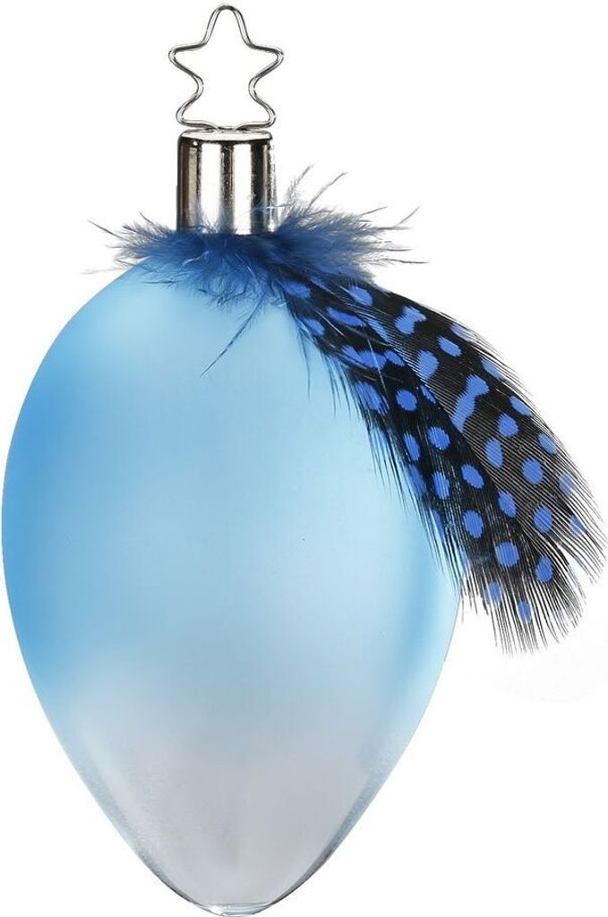 Ei 8 cm - Inge-Glas 20780T092 Schwerelos - Osterschmuck Christbaumschmuck Glas mundgeblasen Deko Baumschmuck Strauchschm
