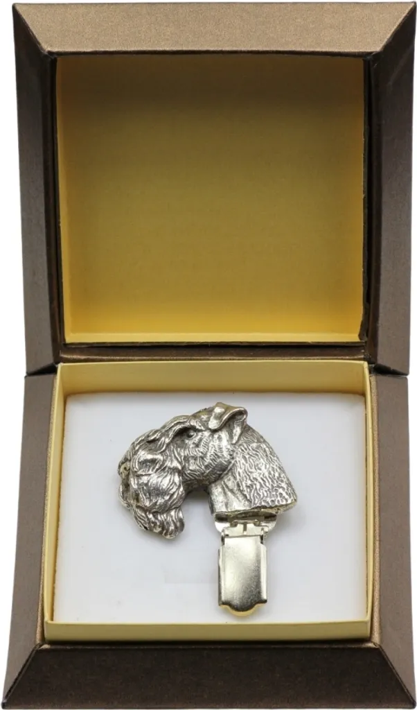 Spilla Kerry Blue Terrier Art-Dog Argentata per Esposizioni Canine