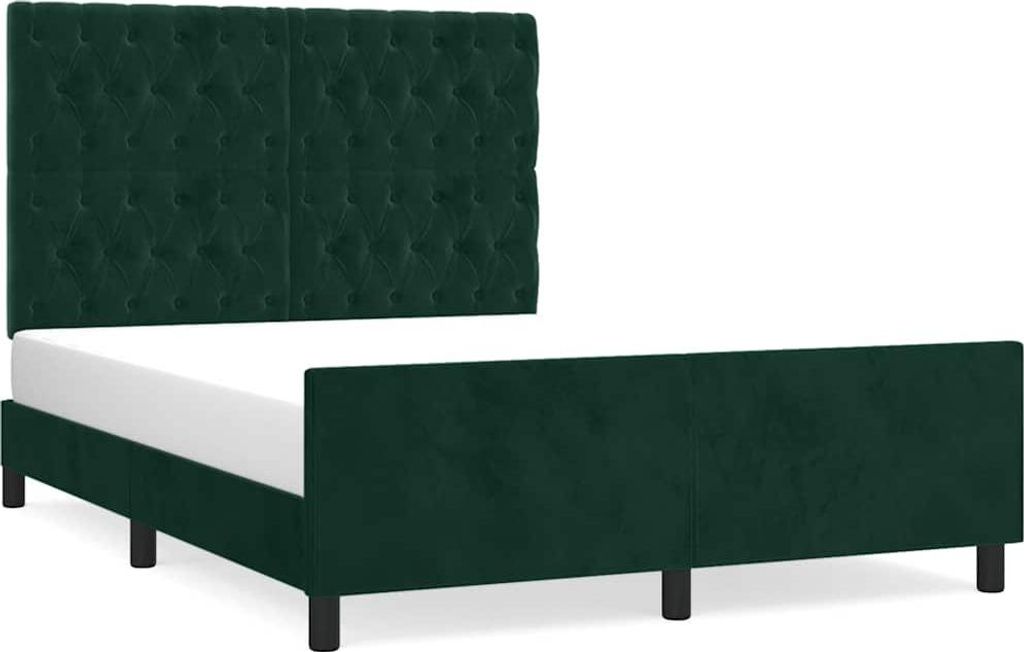 vidaXL Bettgestell ohne Matratze Dunkelgrün 140x200 cm Samt