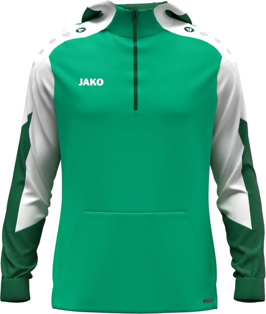JAKO Uni Zip Hoodie Dynamic - 6770, Farbe:grün/weiß/dunkelgrün, Größe:L