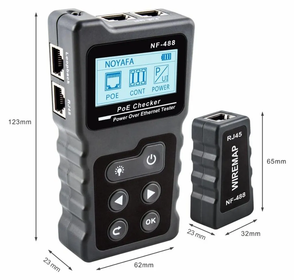 Testeur PoE NF-488 Multifonction avec écran LCD et Mesure de Puissance