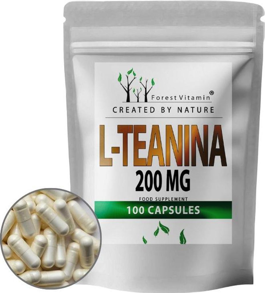 L-Teanina 200mg - 100 Capsule - L-Teanina 99% - Aminoacido Immagine del prodotto 