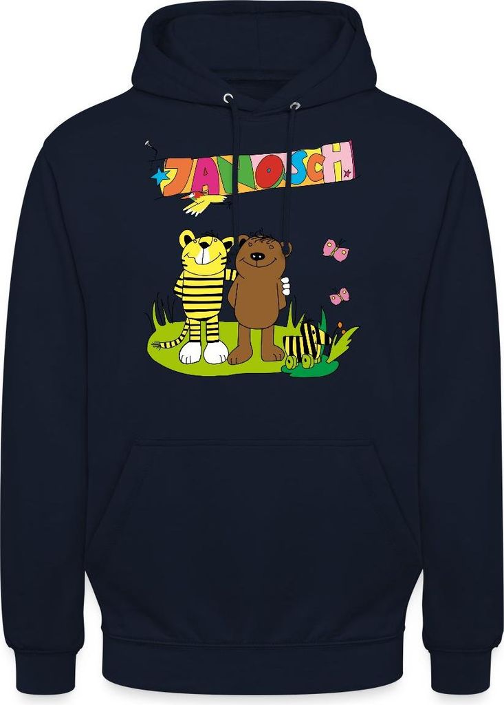 Spreadshirt Janosch Tiger und Bär Freundschaft Uni Hoodie, 4XL, Navy