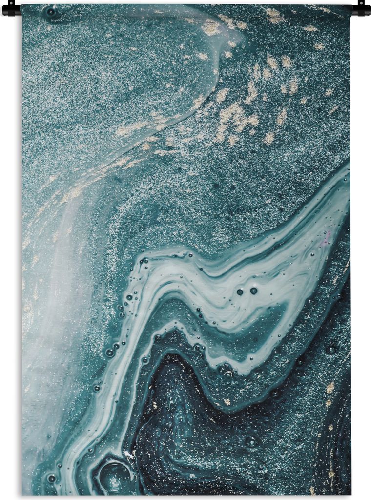 MuchoWow Wandteppich Wandbehang Edelsteine - Blau - Natur - Marmor - Abstrakt 120x180 cm Tapisserie Dekoration Wandtuch - Schlafzimmer - Dekorati...