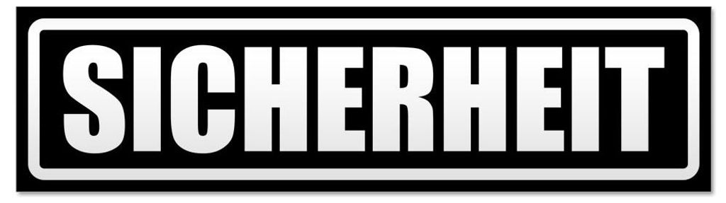 Kiwistar - Autoaufkleber - Schwarz - 60 x 16 cm - Sicherheit Security invertiert - Hinweis Aufkleber Sticker für Auto, Kfz, Fahrrad, PKW, LKW