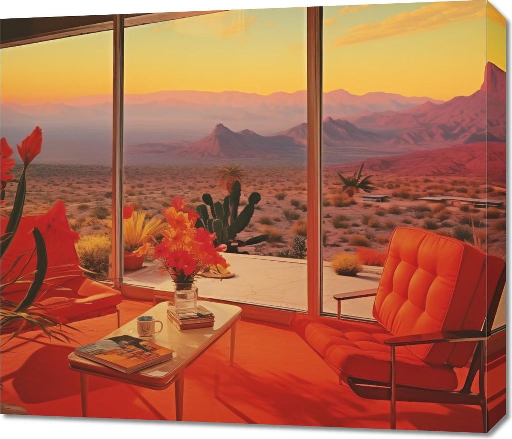 Bild 70x60cm Das Leben im Wüstenhaus