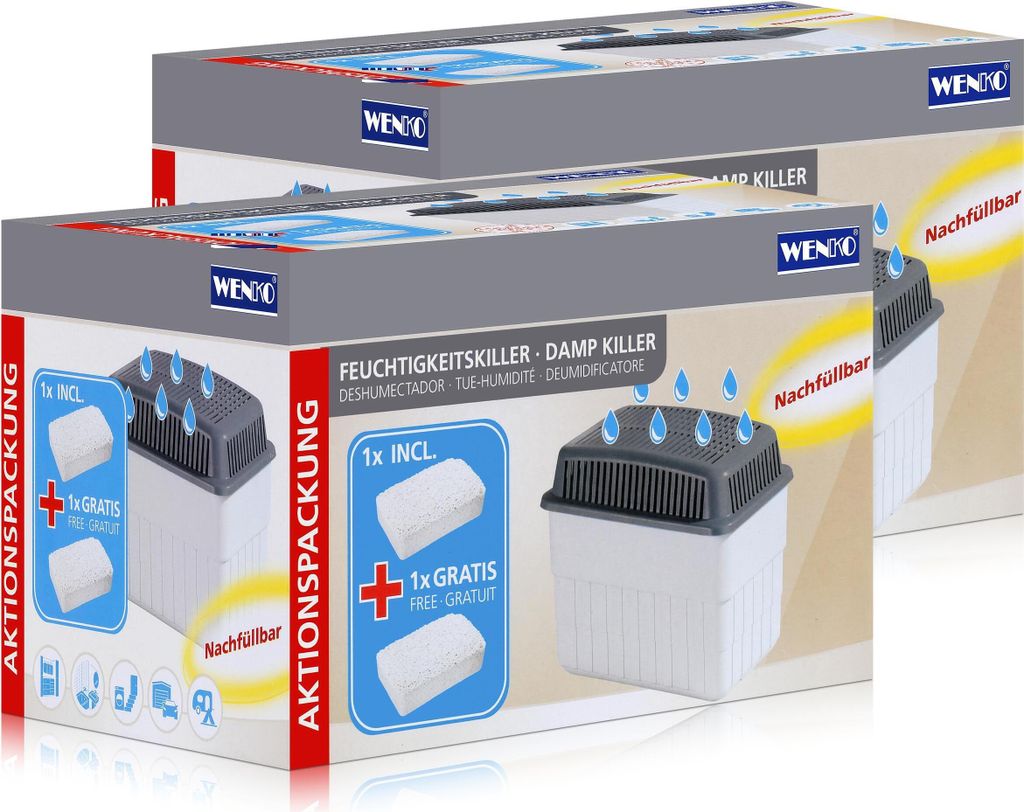 Wenko Feuchtigkeitskiller Raumentfeuchter, Luftentfeuchter 2 kg (2er Pack)