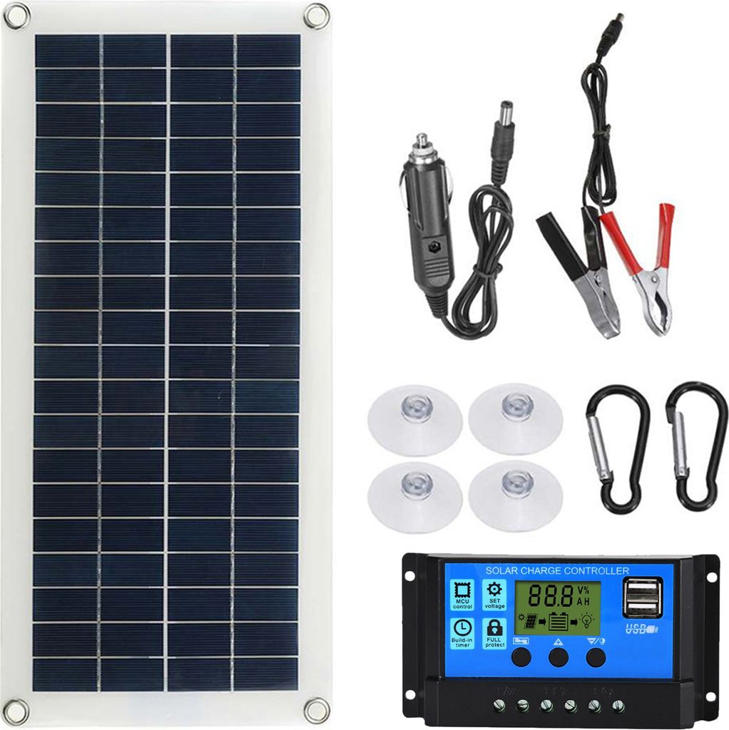 Přenosná sada 20 W solárních panelů - flexibilní 12 V s USB Obrázek produktu 
