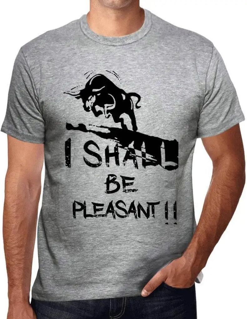 Herren Grafik T-Shirt Ich werde angenehm sein – I Shall Be Pleasant – Öko-Verantwortlich Vintage Jahrgang Kurzarm Lustige Druck Geburtstag Ges...
