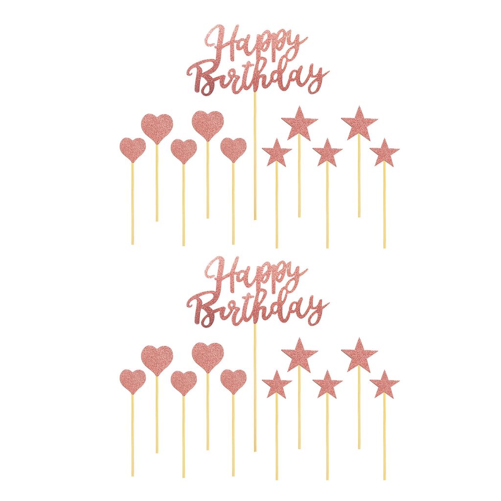 22pcs Cake Topper mit Glitzer Lebensmittelqualität wiederverwendbares kompaktes atemberaubendes visuelles Effekt funkelnde Kuchendekoration Partyz...