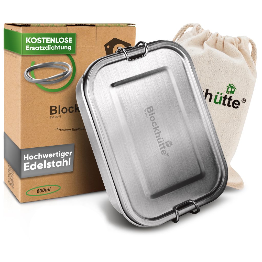 Blockhütte Premium Edelstahl Brotdose I 800ml I Fächern, Produktbild 