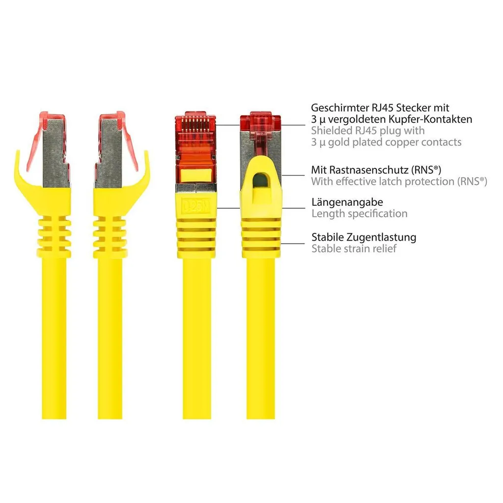 Good Connections Cat.6 S/FTP 0.5m Giallo - Cavo Ethernet Professionale