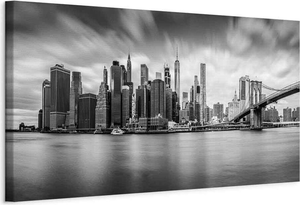 Italienischer Leinwand Leinwandbild - New York: Stylish City 150x50 cm Städte d-B-0154-b-a