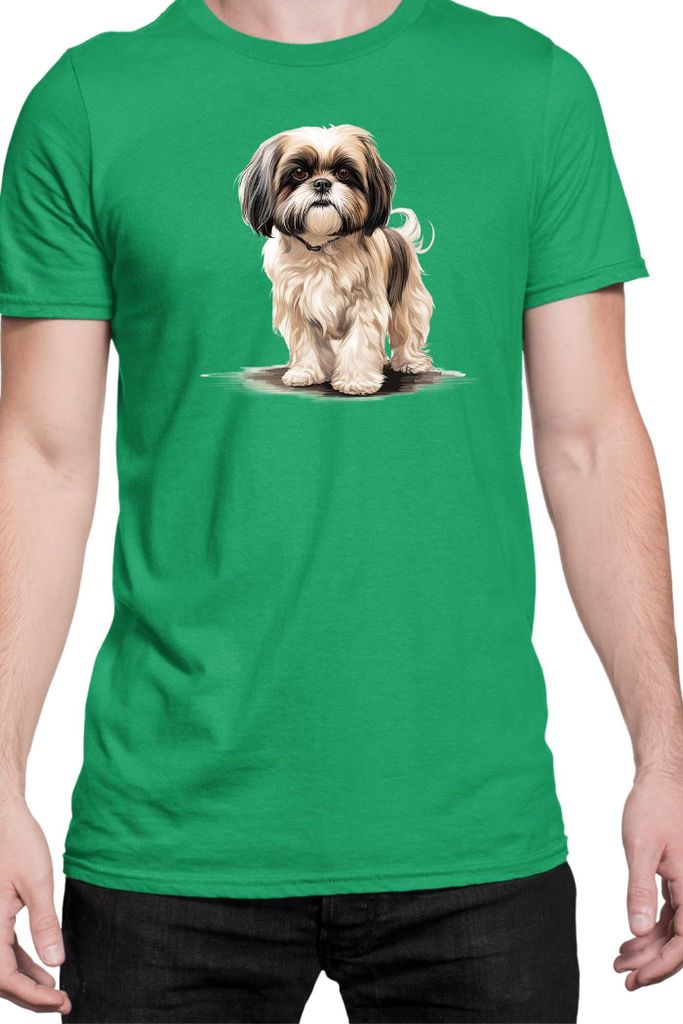 Herren T-Shirt Dogs Breeds Shih Tzu Dog Breed 005, Man XL / Grün