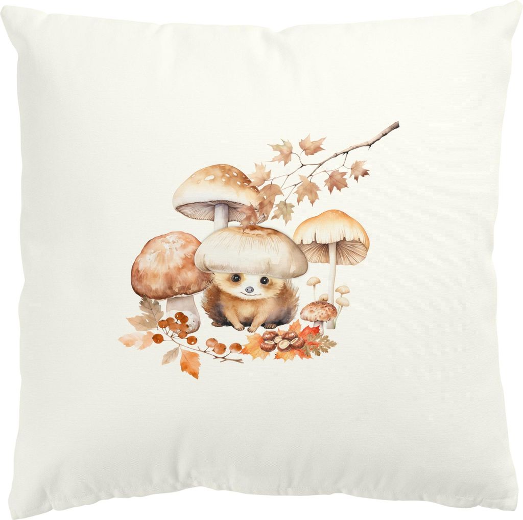 Dekokissen Tiere drinnen / Indoor Zierkissen Samt waschbar Design gelb Aquarell Illustration Sofakissen mit Füllung