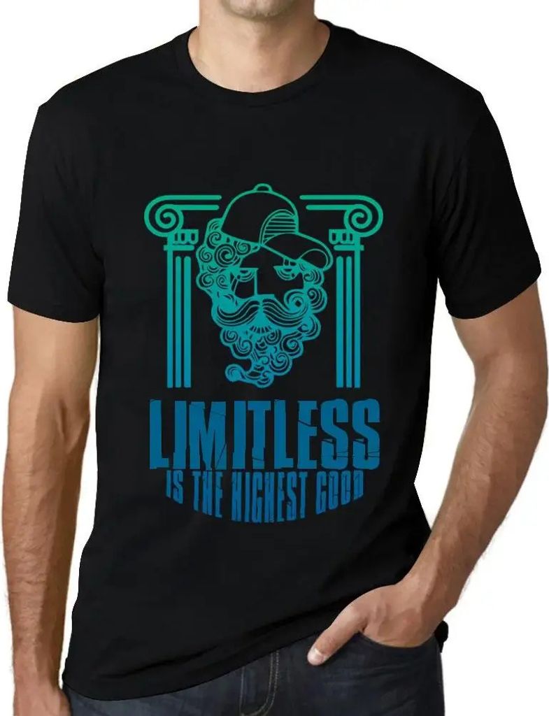 Herren Grafik T-Shirt Grenzenlos ist das höchste Gut – Limitless Is The Highest Good – Öko-Verantwortlich Vintage Jahrgang Kurzarm Lustige Druck