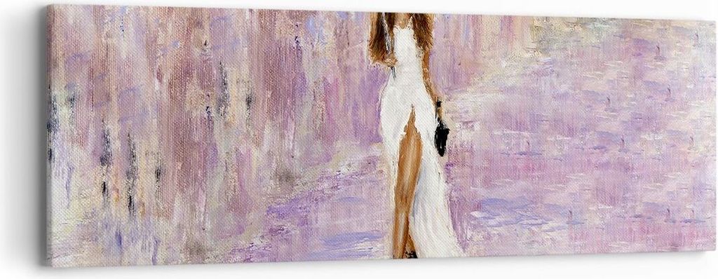 Bild auf Leinwand - Leinwandbild - Frau Regenschirm - 90x30cm - Wand Bild - Wanddeko - Wandbilder - Leinwanddruck - Bilder - Kunstdruck - Wanddekor...