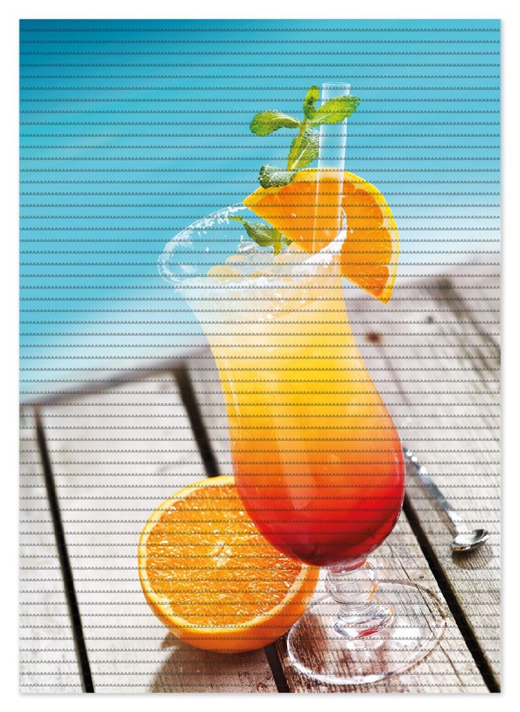 Wallario Duschmatte Antirutschmatte Badmatte Fußmatte Bunter Cocktail am Pool, Größe ca. 70 x 50 cm