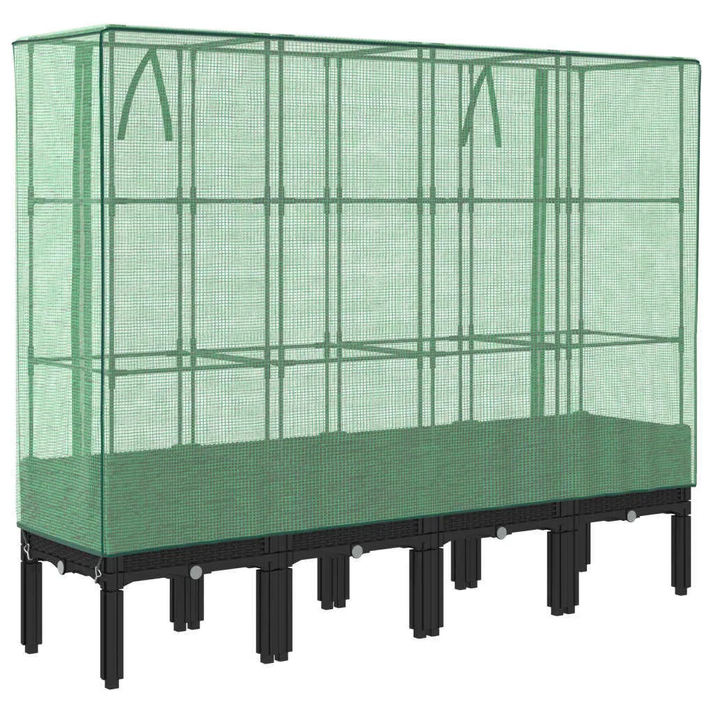 Letto Rialzato Rattan 160x40x140 con Serra: Orto Urbano Professionale