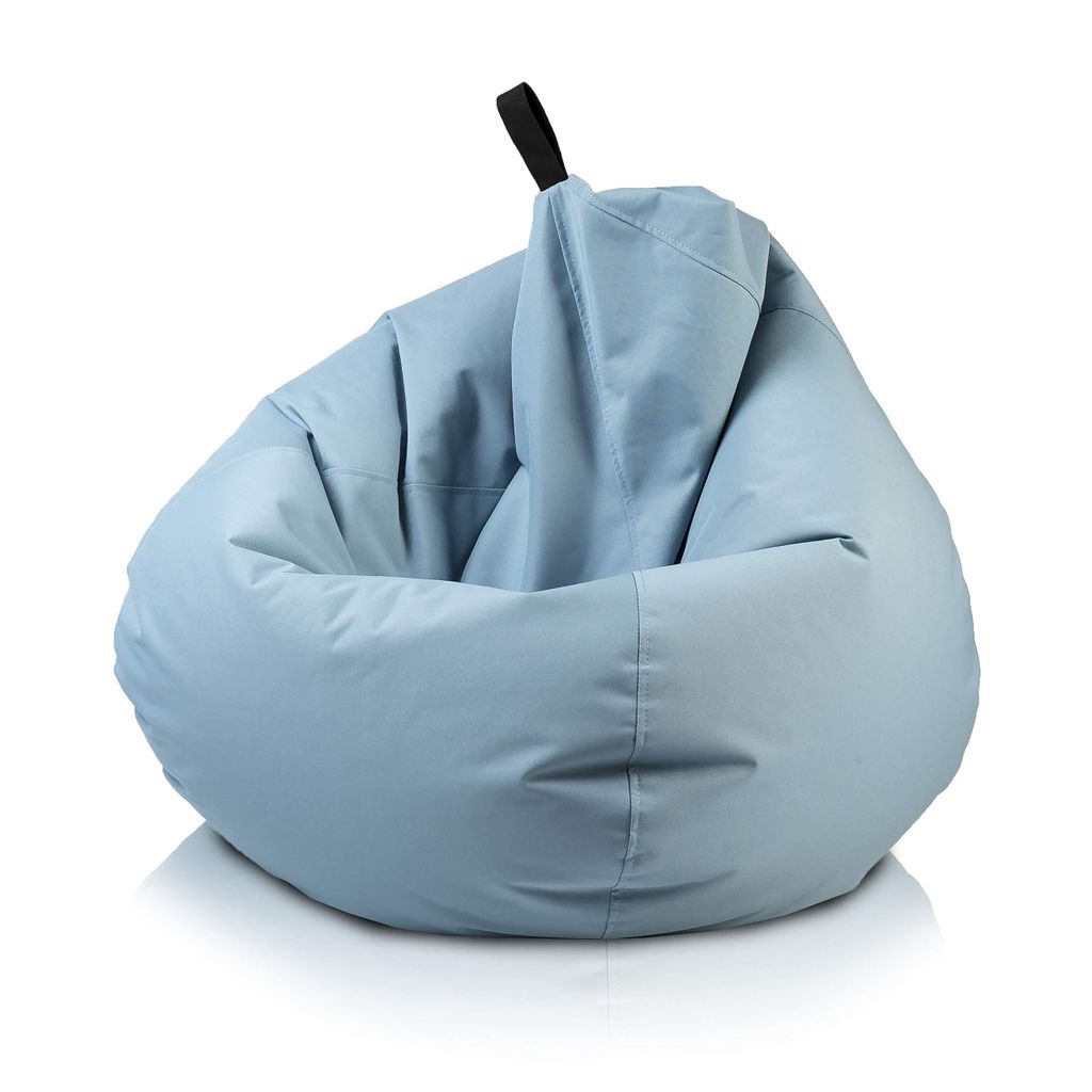 Sitzsack mit füllung 2 in 1 Sitzkissen Bean Bag Oscar Outdoor für Garten, Balkon & Terrasse, Farbe: Grau-Blau
