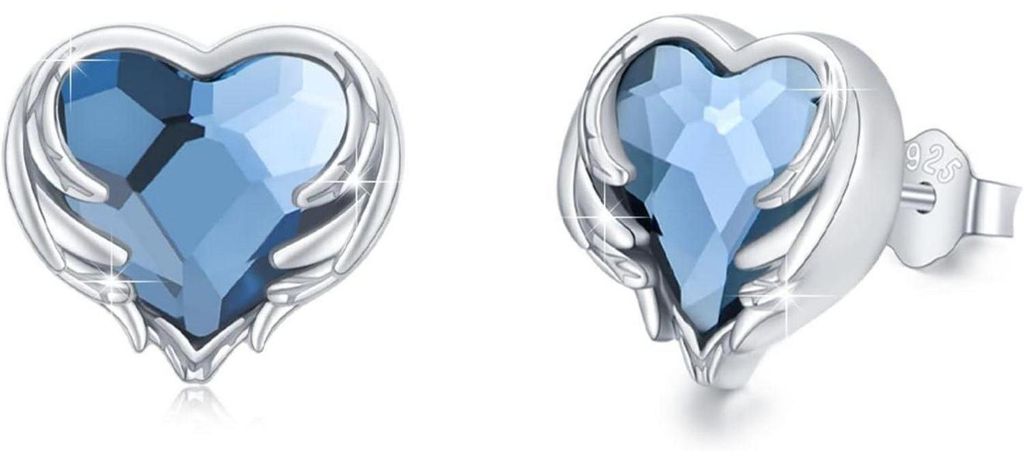 Ohrringe 925 Sterling Silber Kristall Engelsflügel Produktbild 