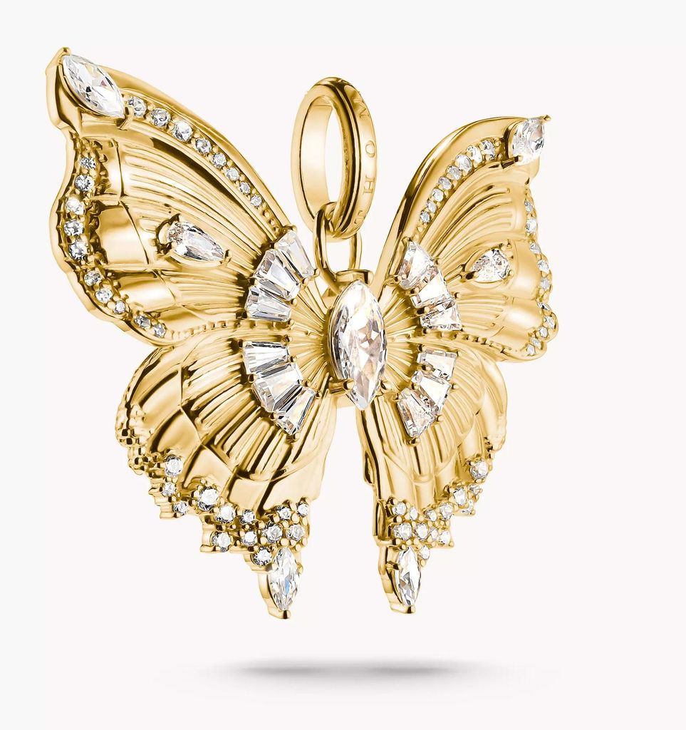 Ciondolo farfalla Butterfly Paradise con pietre placcato Immagine del prodotto 