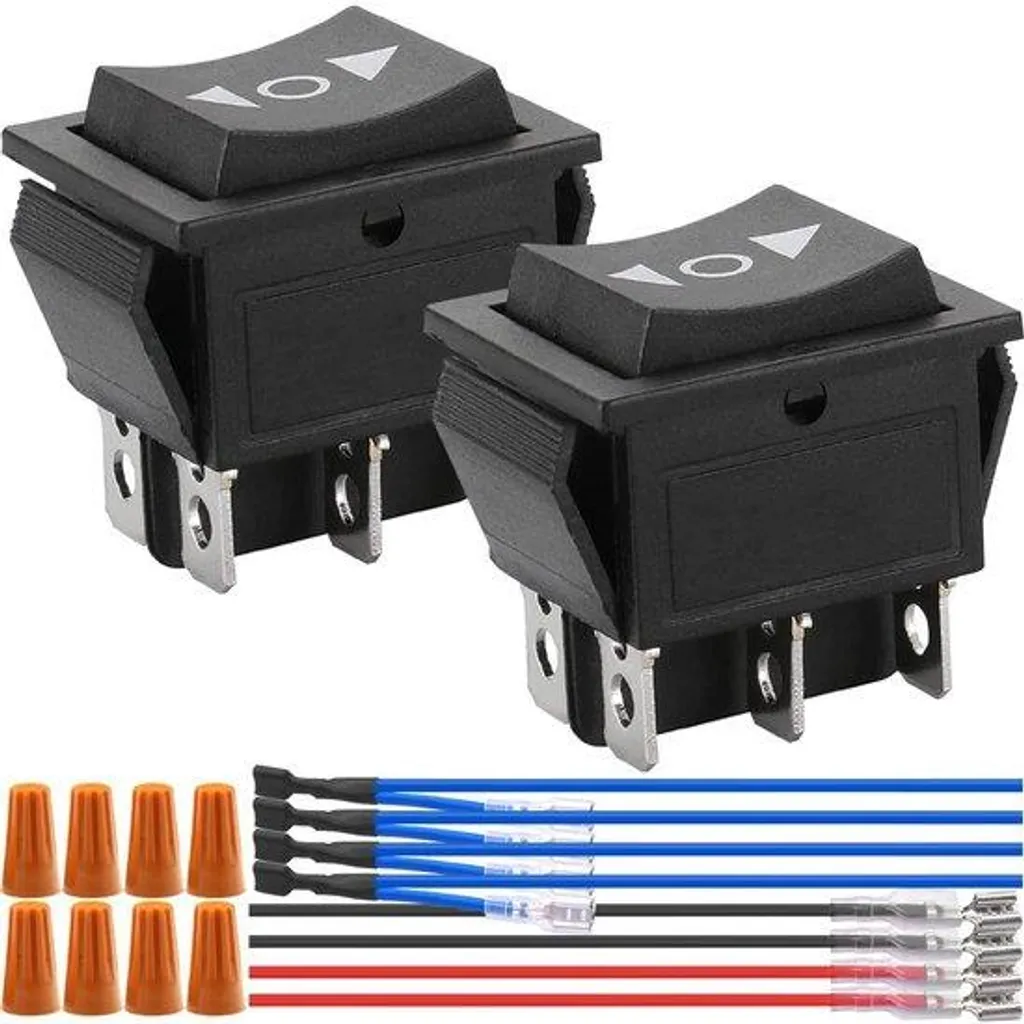 Commutateur à impulsion 6 broches 12V 10A ON/OFF/ON pour moteur, lot de 2