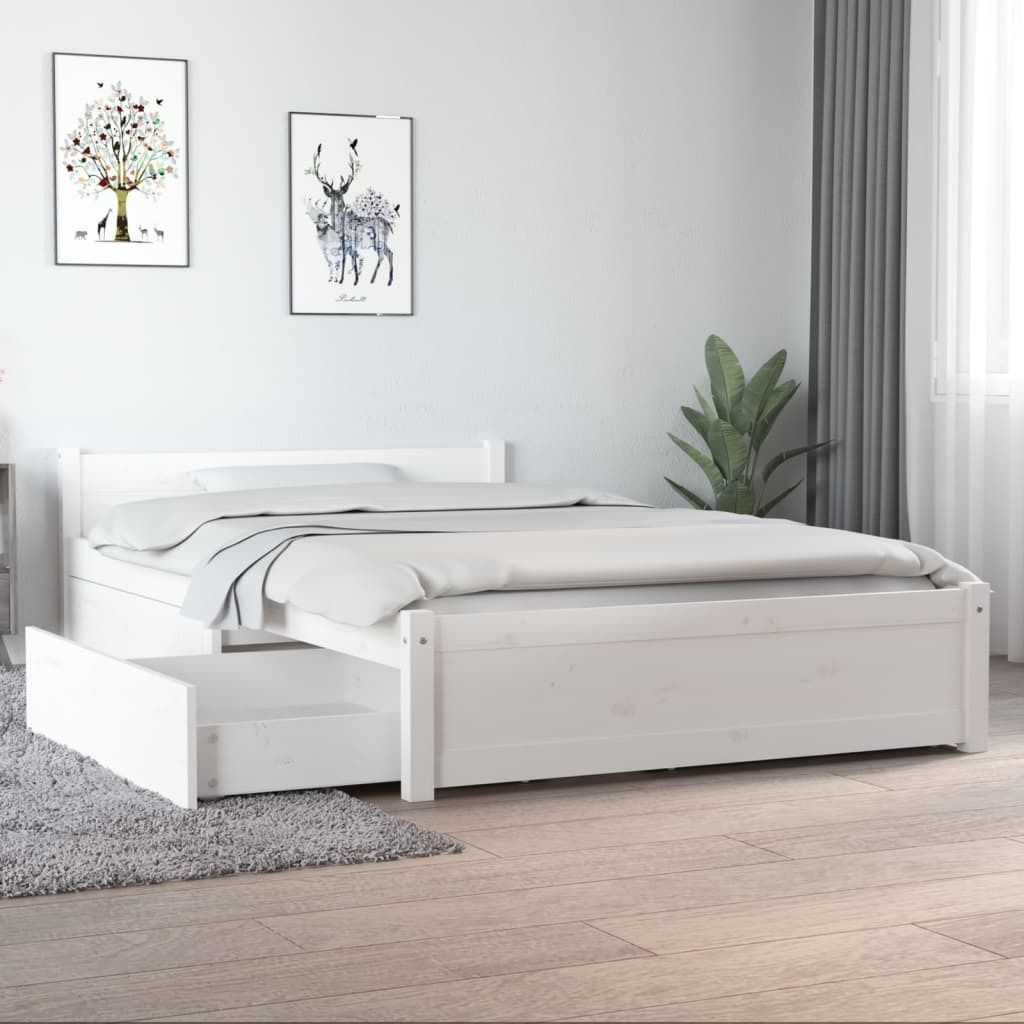 Vidaxl Bett Mit Schubladen Weiß 120x190 Cm Kaufland De