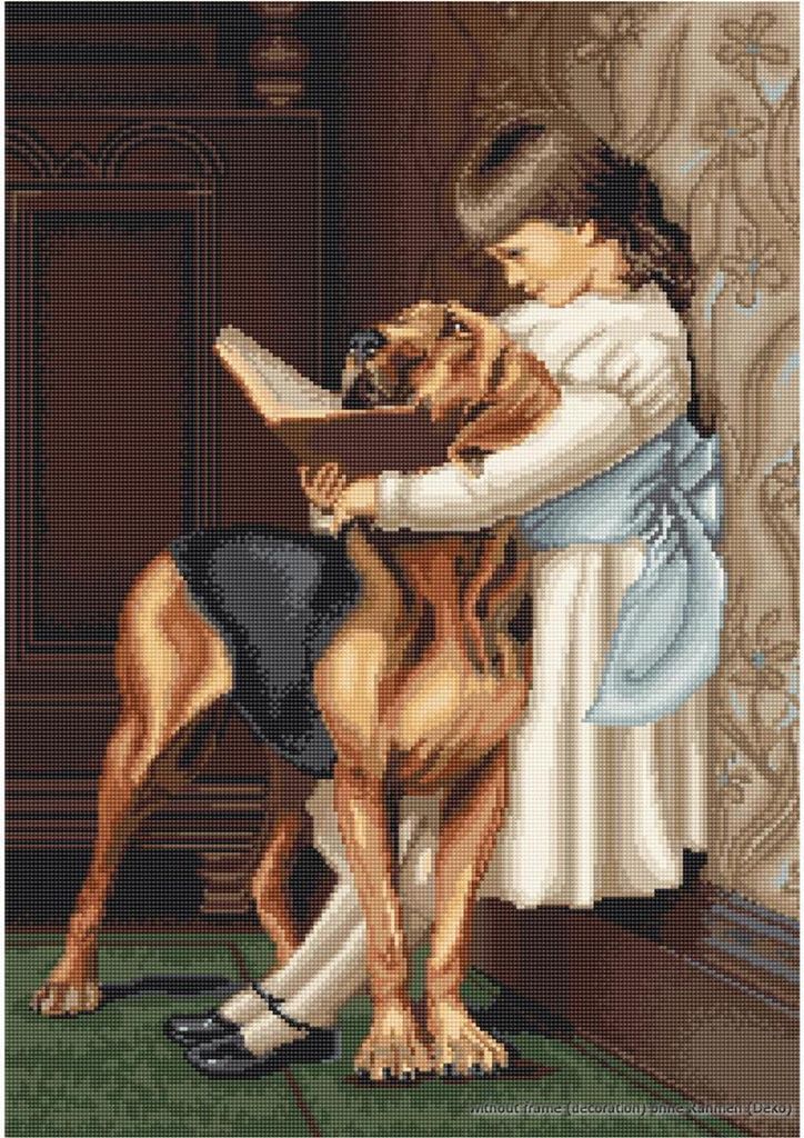 Luca-S Kreuzstich Set "Erziehungsstunde", Zählmuster, 28x40cm
