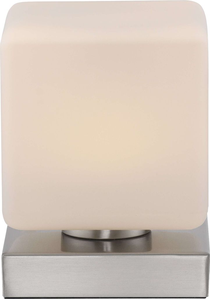 A close-up studio shot of a modern table lamp.
