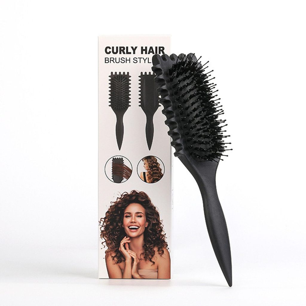 Haarbürsten-Set, Lockenbürste Wildschweinborsten, Curl Produktbild 