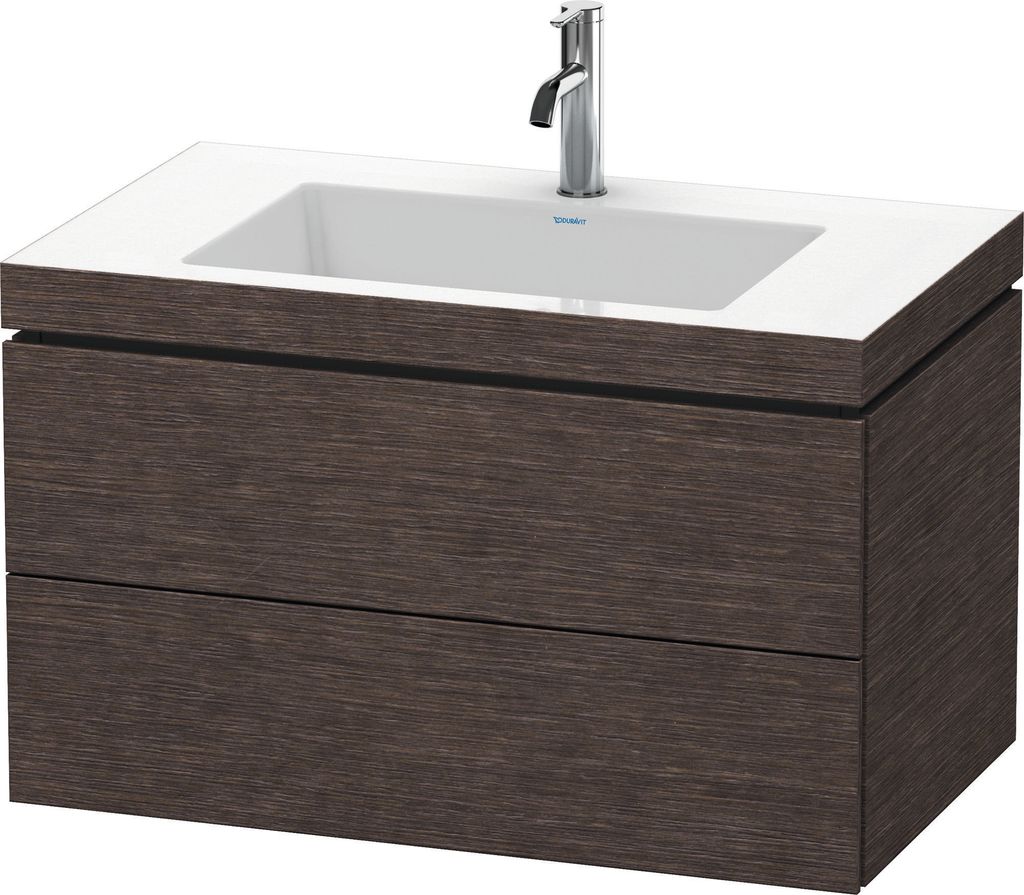 Duravit L-Cube c-bonded Set wandhängend, 2 Schubkästen, ohne Überlauf, 1 Hahnloch, 800x500x480mm, LC6927O7272