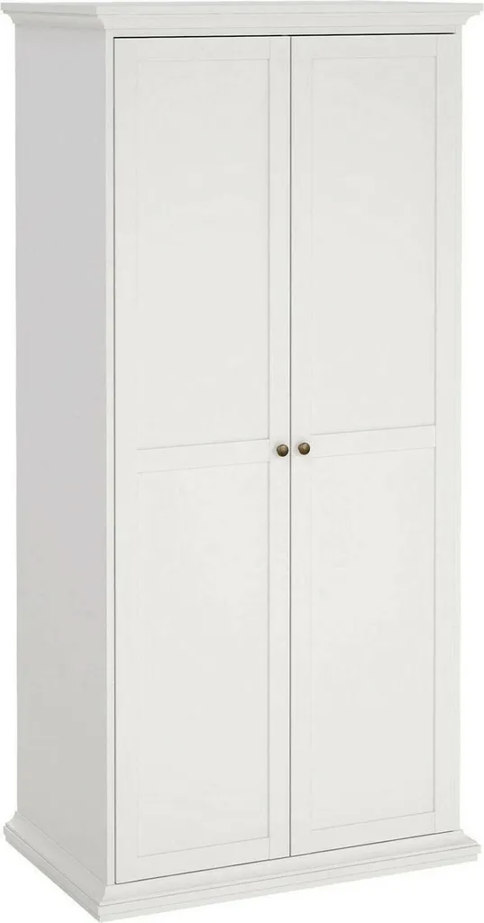 Armoire 2 portes blanche 60,5x200,5 cm penderie moderne - Modèle Luna