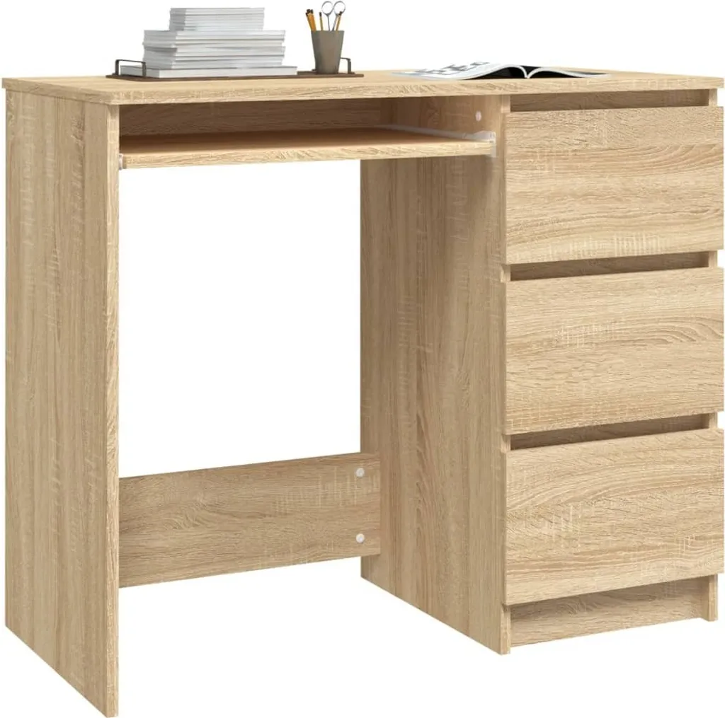 Scrivania Ufficio Maison Exclusive 90x45 cm Rovere Sonoma Salvaspazio - 3