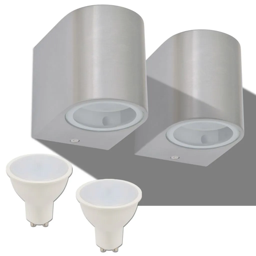 Luminaire de jardin LED rond 2 pièces éclairage mural vers le bas