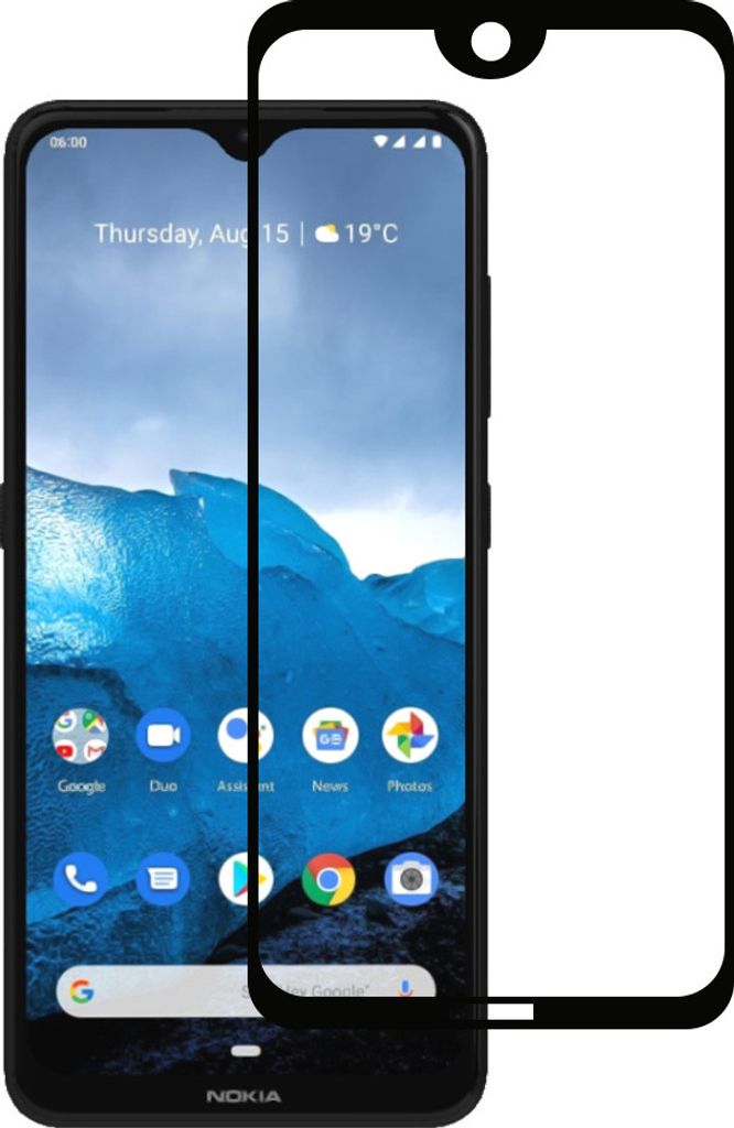 Smartphonica Displayschutzfolie passend für Nokia 6.2 - Vollschutzfolie gehärtetes Glas - gehärtetes Glas passend für Nokia 6.2