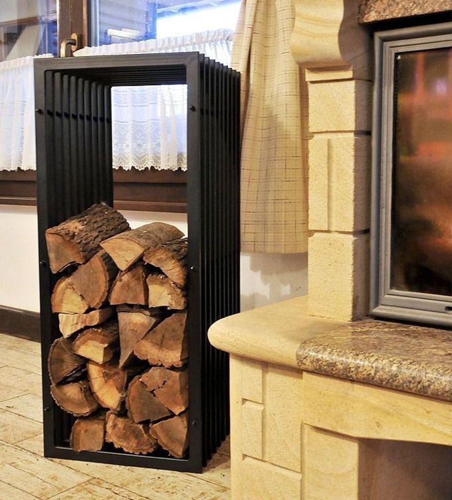 Kaminholzregal D-Stil Kaminholzständer 100 cm Holzkorb Kaminholzhalter Holzregal