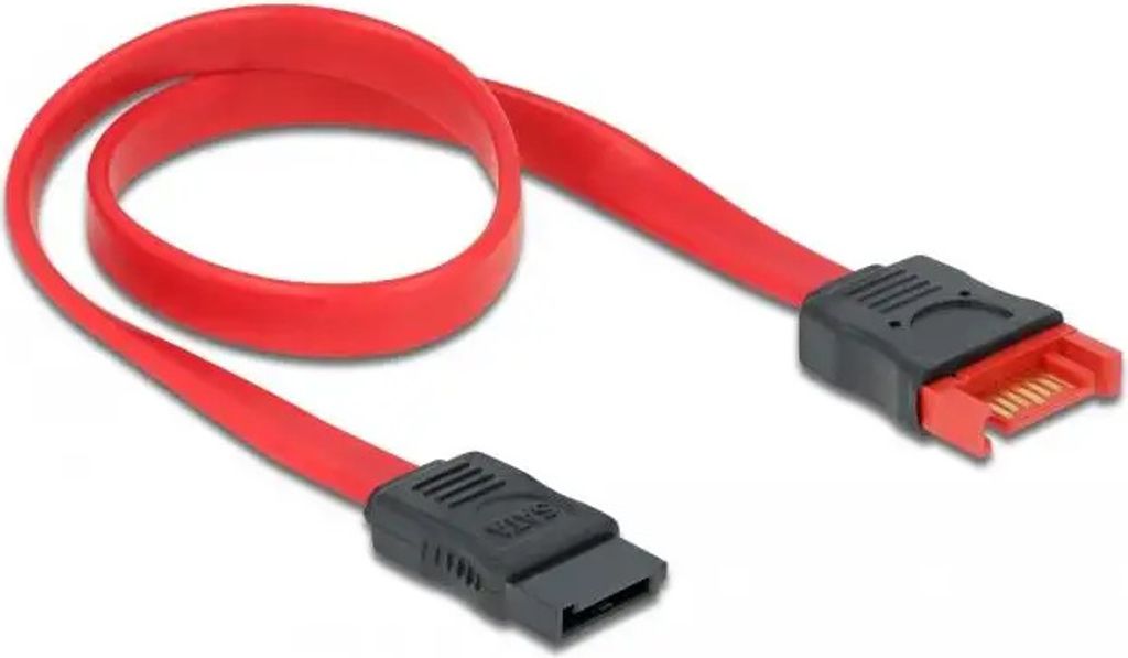 Schnittstellenkabel SATA III Delock 83953, Verlngerung. 0,30 m, rot