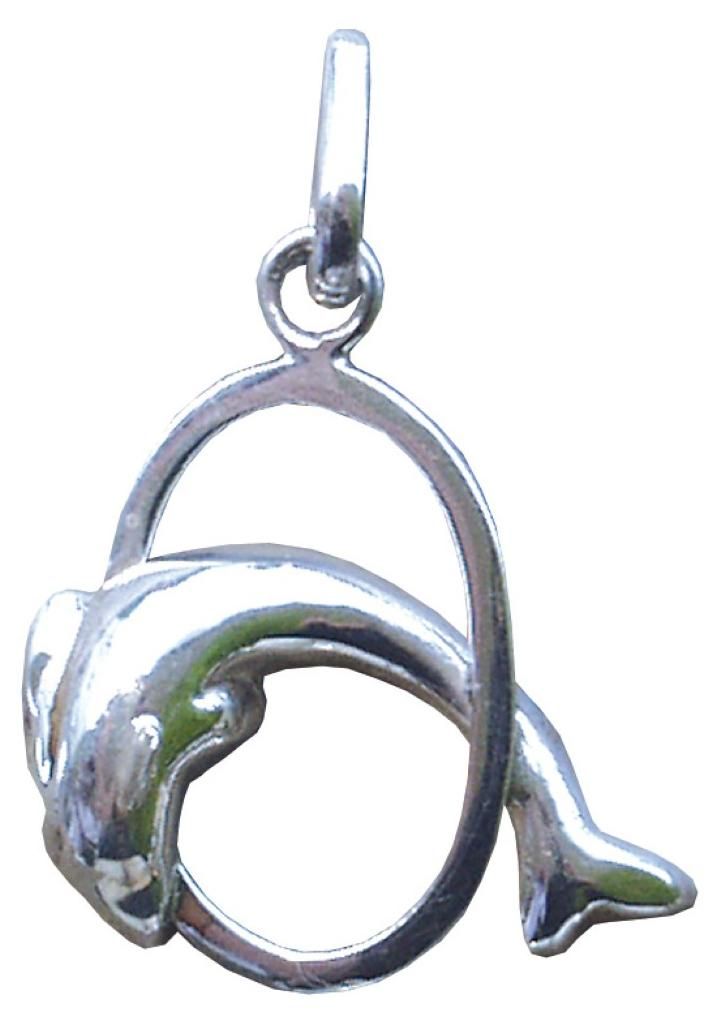 Anhänger "Delphin im Kreis" Silber 925 2,2g