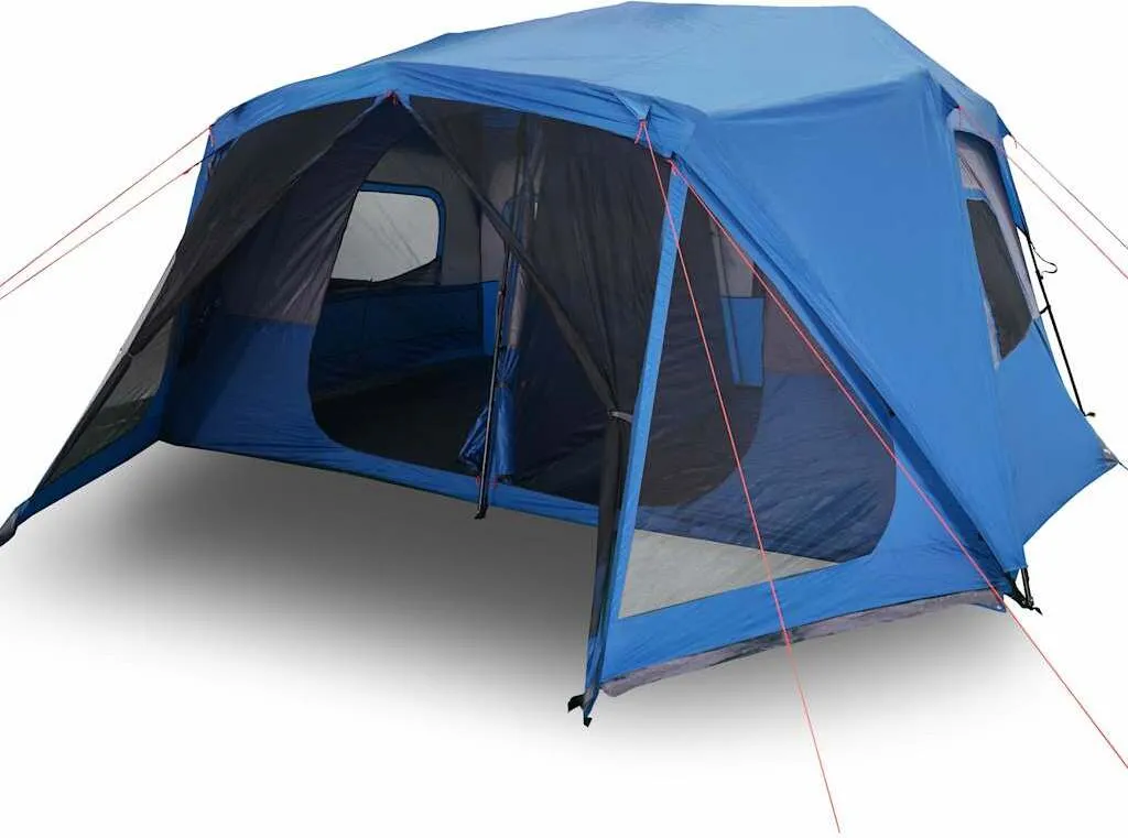 vidaXL Tente familiale 10 personnes bleue Quick Release étanche à l'eau