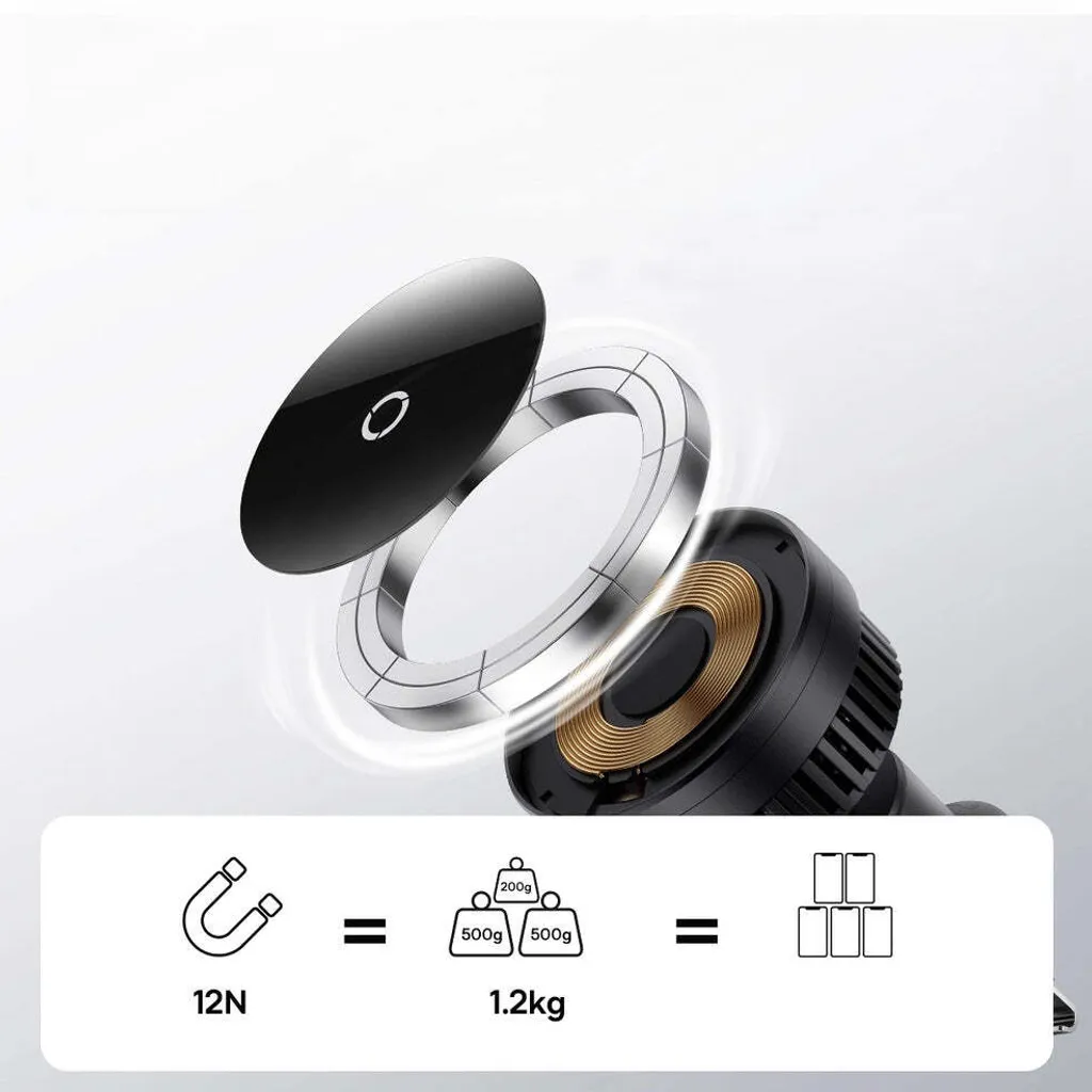 Baseus MagPro Caricatore Auto Wireless 15W - Design Magnetico Premium Nero - 26
