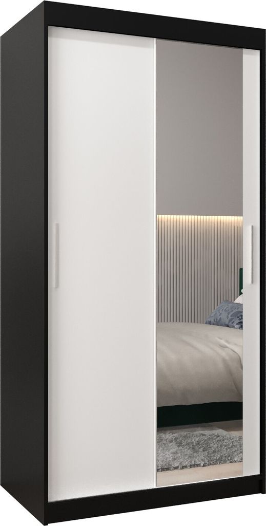 Kleiderschrank, Schiebetürenschrank Schlafzimmer, Schrank mit Spiegel TOKYO 2 100 cm