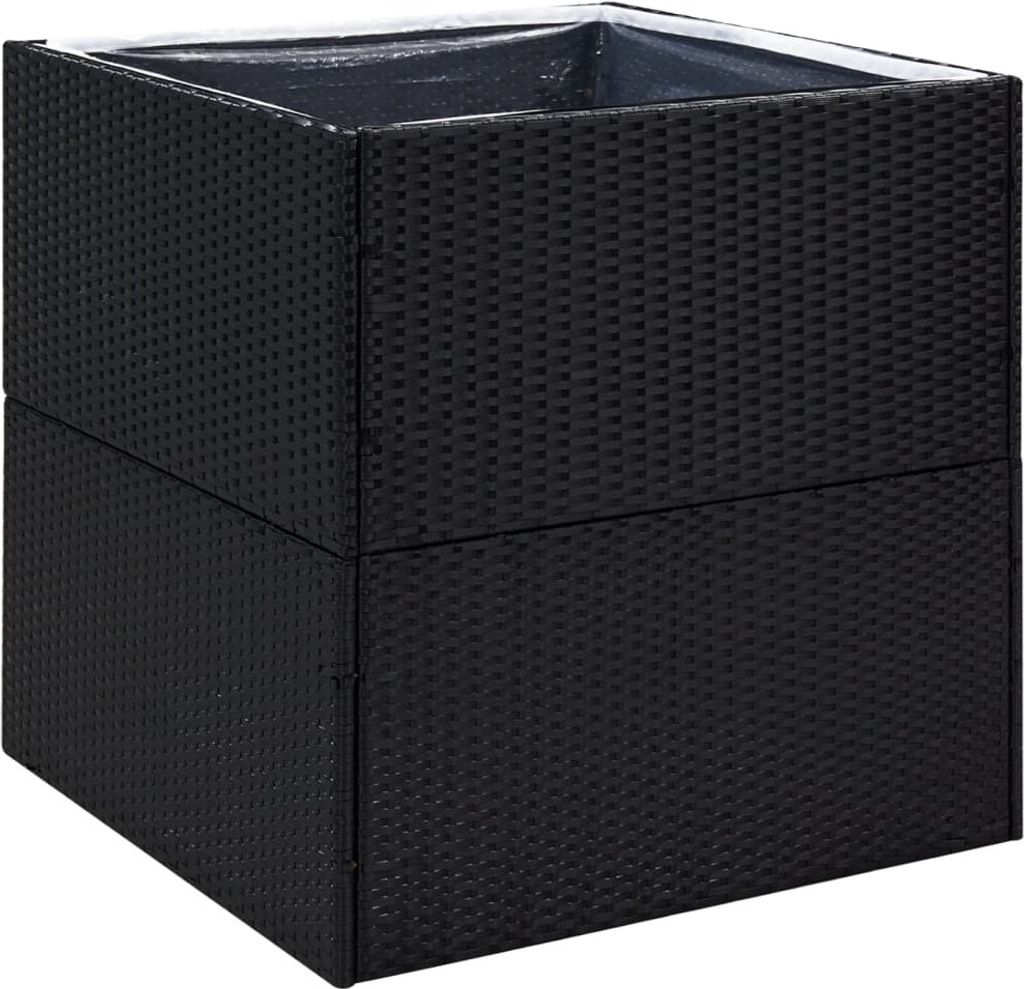 vidaXL Fioriera nera 80x80x80 cm Poly Rattan Immagine del prodotto 