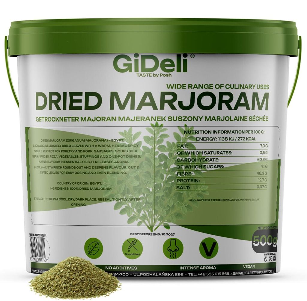 Majoran Gerebelt 500g Getrocknet Blätter intensiv Gewürz Produktbild 