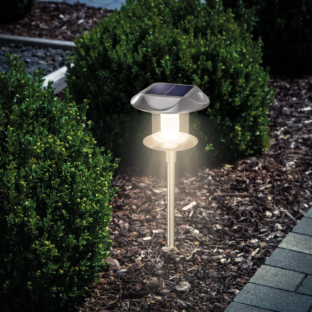Torche solaire de jardin esotec avec détecteur de mouvement 38 cm