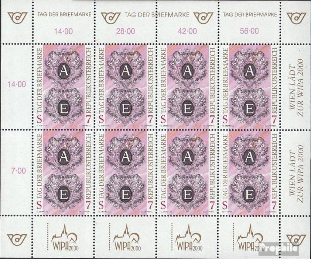 Briefmarken Österreich 1997 Mi 2220 Kleinbogen (kompl.Ausg.) gestempelt Tag der Briefmarke
