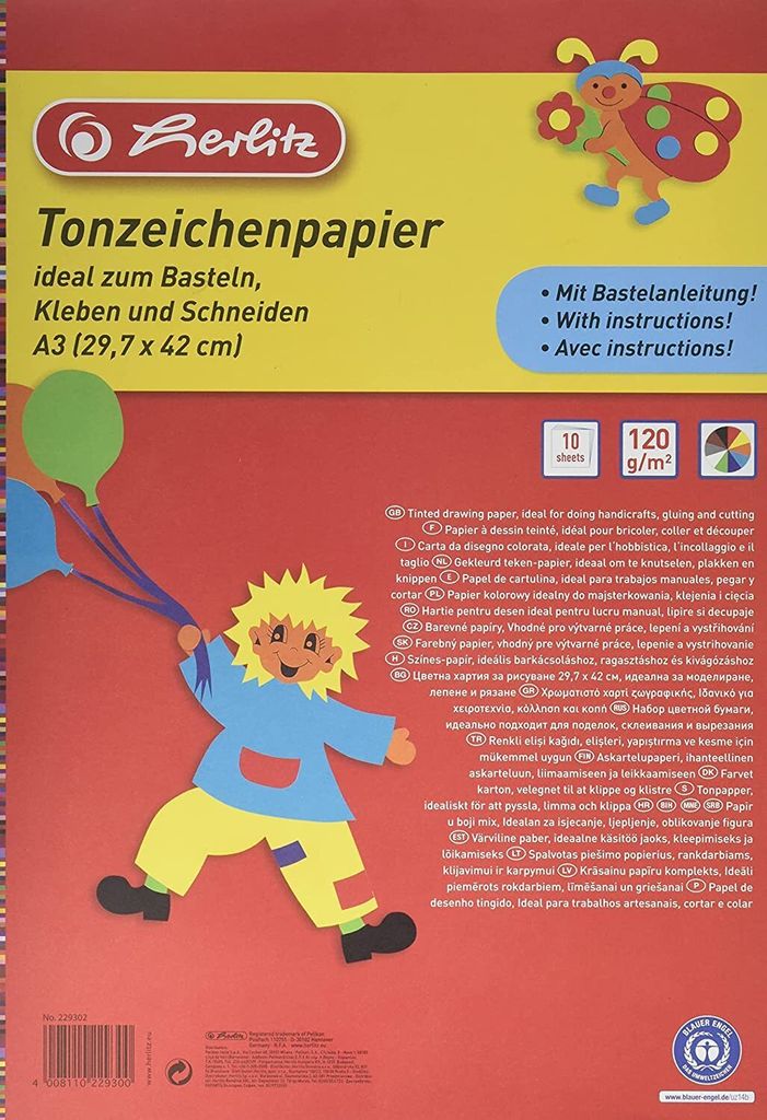 Herlitz Tonpapierblock DIN A3 Inhalt: 10 Blatt Produktbild 
