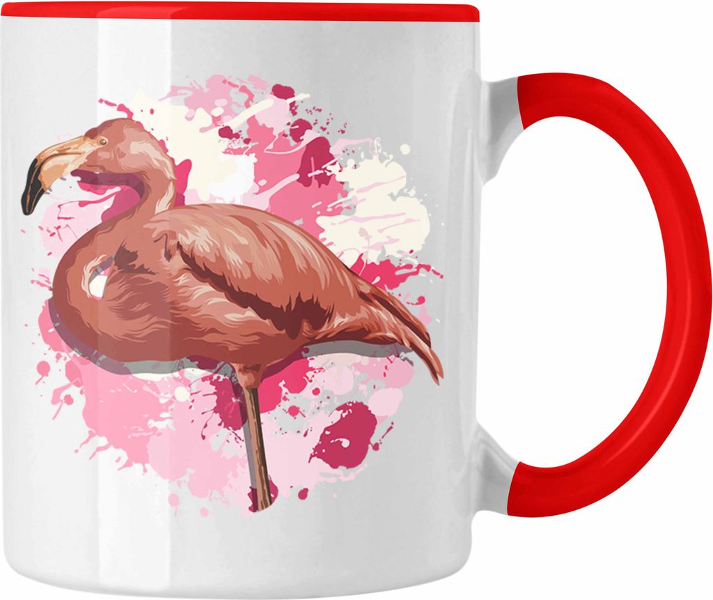 Trendation - Flamingo Tasse Geschenk Grafik Geschenkidee Tiere Frauen Lustige Grafik (Rot)