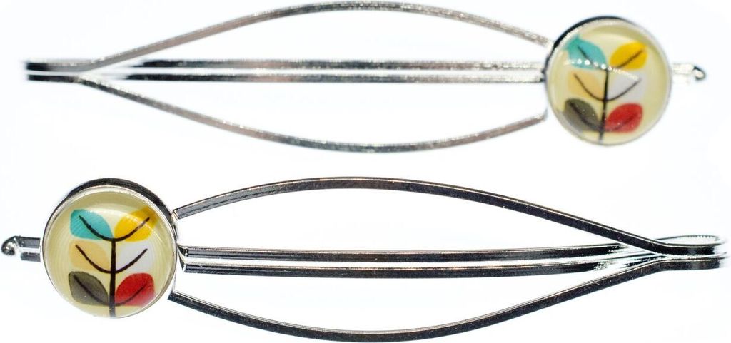 Bunte Blätter 2er Set Haarspangen Cabochon Spange Haar Miniblings Herbst Herbstlich Blatt
